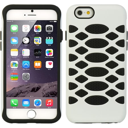 High End IPhone 6 Plus Bee Hide Hybrids Case - Black Silicone Plus White Pc